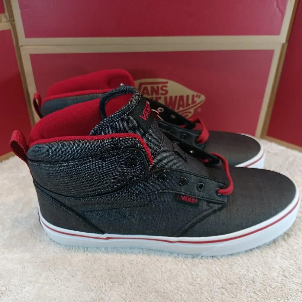 Vans Men's 5.5/Women's 7 (Youth 5.5) Atwood High Top Black Chili Pepper Red